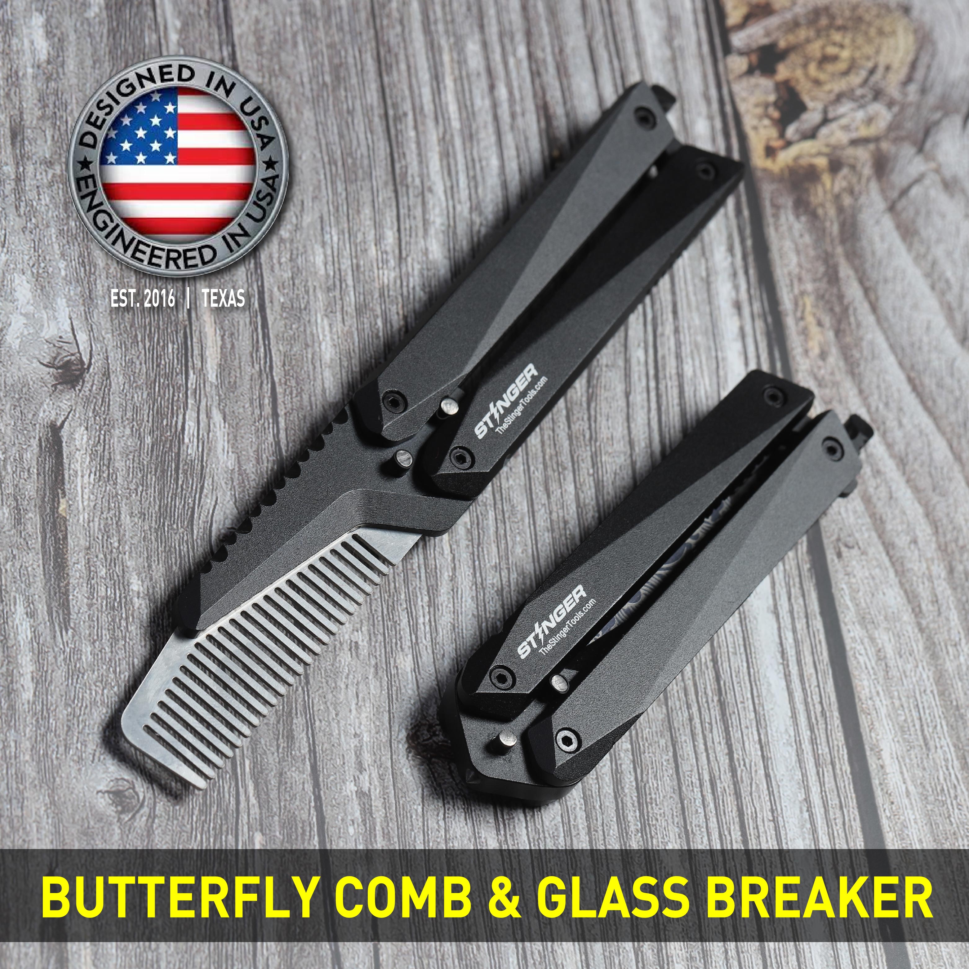 Stinger Butterfly Comb and Glass Breaker, Original Design in USA