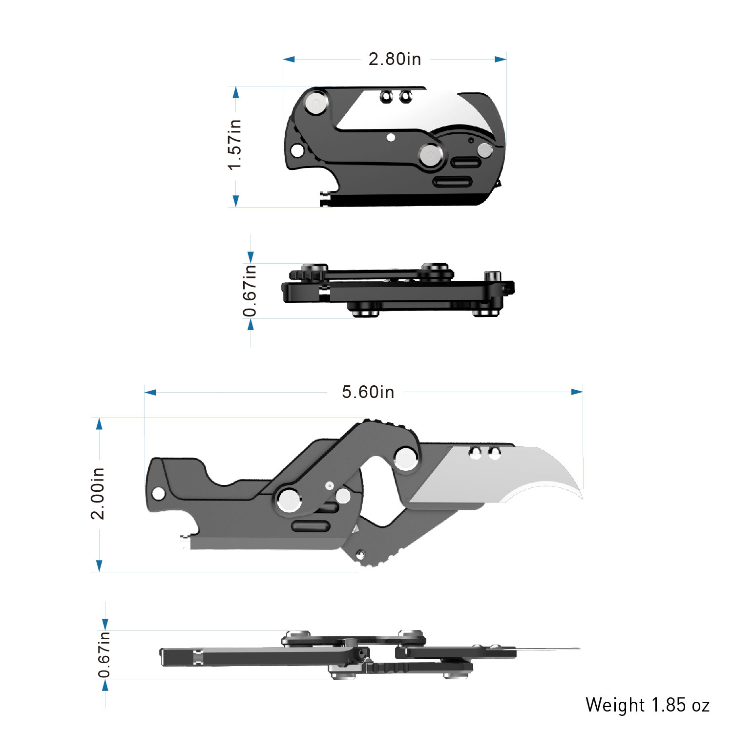 Stinger Dog Tag Blade Utility Knife, Original Design in USA